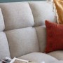 2 Seater Click-Clack Sofa Bed in Grey Woven Fabric - Caspian House