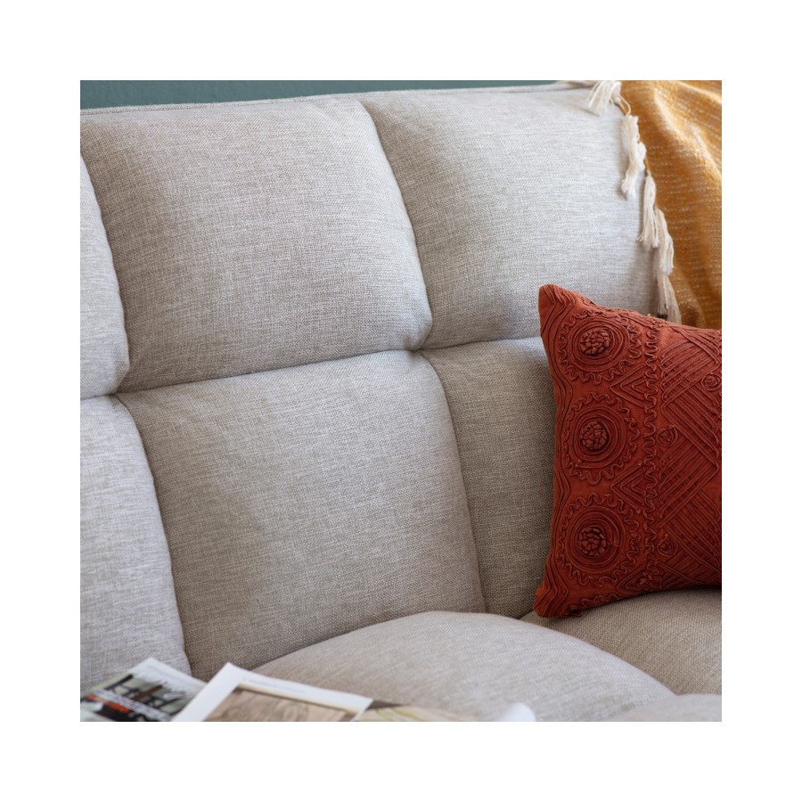 2 Seater Click-Clack Sofa Bed in Grey Woven Fabric - Caspian House