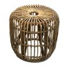 Large Wicker Side Table with Bent Wood Natural Finish - Caspian House