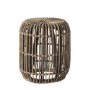 Small Wicker Side Table with Bent Wood Natural Finish - Caspian House