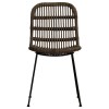 Gallery Soho Pair of Wicker Dining Chairs with Bent Wood Natural Finish &amp; Metal Legs