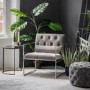 Gallery Armchair Mink Grey Velvet with Silver Metal Frame - Sergio Range
