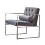Gallery Armchair Mink Grey Velvet with Silver Metal Frame - Sergio Range