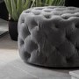 Gallery Sergio Grey Velvet Footstool 