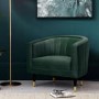 Green Velvet Armchair with Gold Legs - Serrano - Gallery