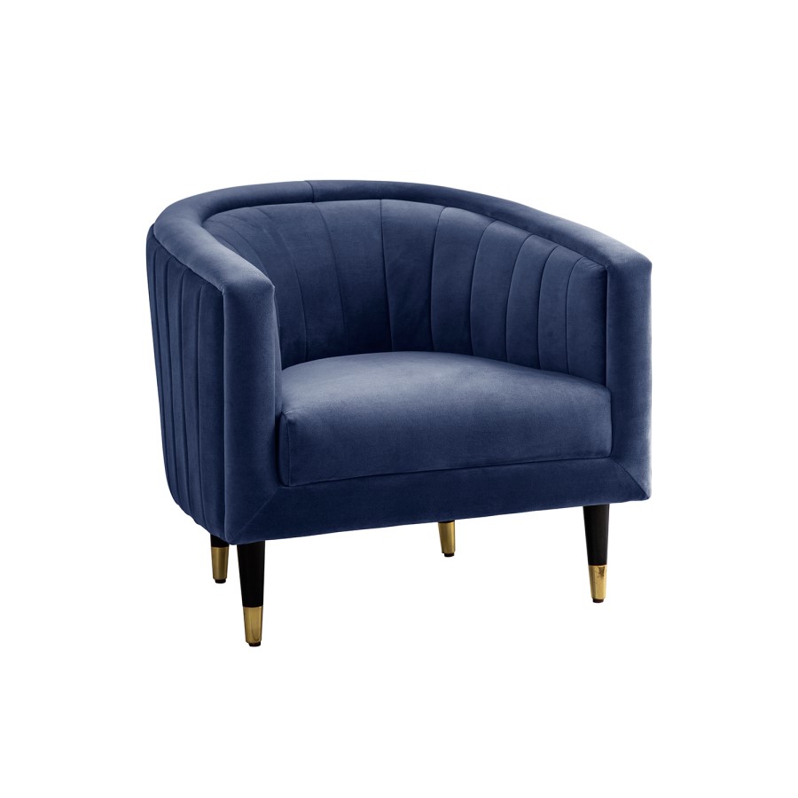 Blue Velvet Armchair - Serrano - Gallery