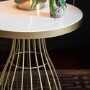 GRADE A1 - Gold Side Table with White Marble Top - Caspian House