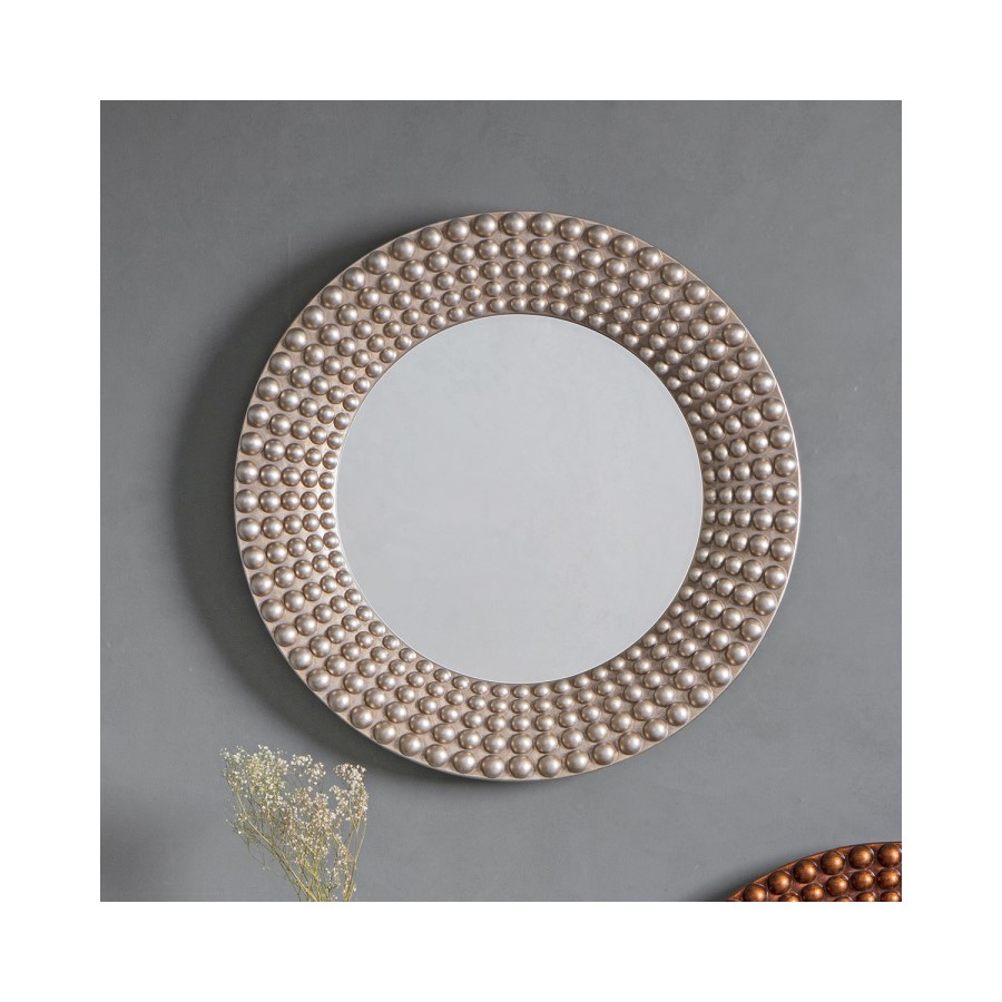 Round Mirror in Silver