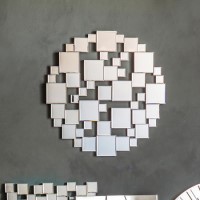 Round Cut Out Mirror with Gold Trim - Caspian House