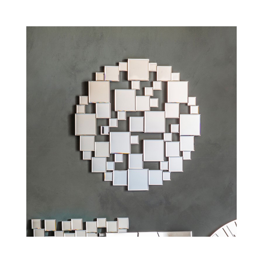 Round Cut Out Mirror with Gold Trim - Caspian House