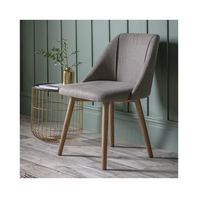 Pair of Elliot Dining Chairs Slate Grey Linen - Caspian House