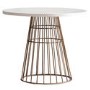 Round Bistro Table White and Gold - Caspian House