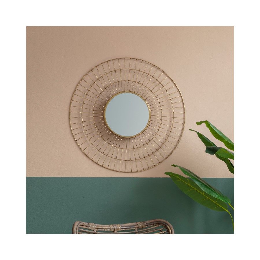 Caspian House Harwell Gold Round Mirror