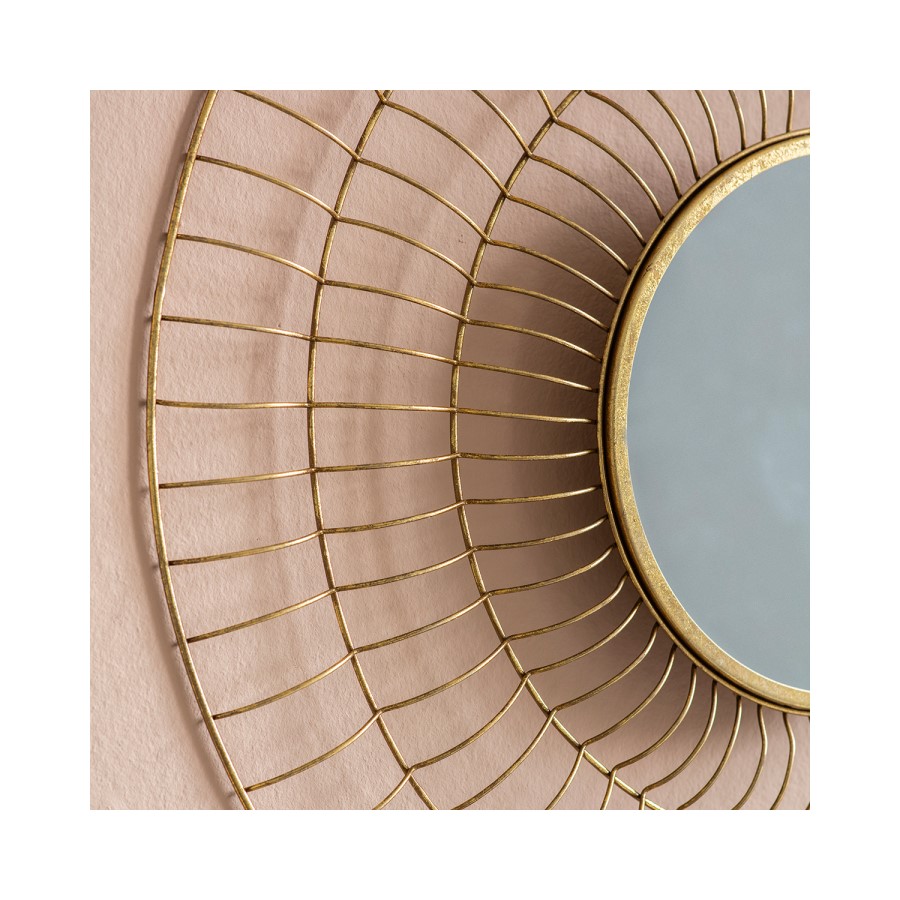 Caspian House Harwell Gold Round Mirror