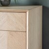 Gallery Milano Solid Oak Light Wood Chevron Style Sideboard with 6 Drawers