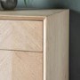 Gallery Milano Solid Oak Light Wood Chevron Style Sideboard with 6 Drawers