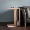 Gallery Milano Solid Oak Light Wood Chevron Style Sofa Table