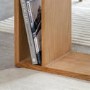 Oak Chevron Style Side Table with Storage - Milano - Caspian House