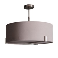 Grey Ceiling Light with Fabric Shade - Evelyn