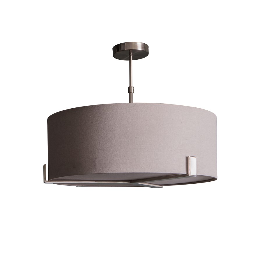 Grey Ceiling Light with Fabric Shade - Evelyn