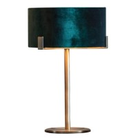 Brass Table Lamp with Emerald Green Shade - Nicholson