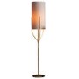 Floor Lamp with Brass Base & Linen Shade - Romana
