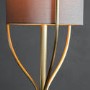 Floor Lamp with Brass Base & Linen Shade - Romana