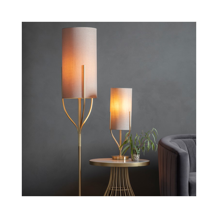 Brushed Brass Brach Table Lamp - Romana