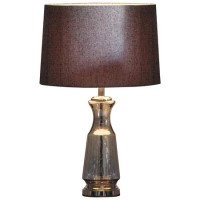 Table Lamp with Grey Shade & Grey Glass Base - Lastrea