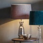 Table Lamp with Grey Shade & Grey Glass Base - Lastrea