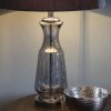 GRADE A1 - Table Lamp with Fabric Shade &amp; Grey Glass Base - Lastrea