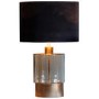 Table Lamp with Gold Hammered Glass Base & Black Velvet Shade - Mastro