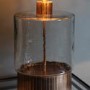 Table Lamp with Gold Hammered Glass Base & Black Velvet Shade - Mastro