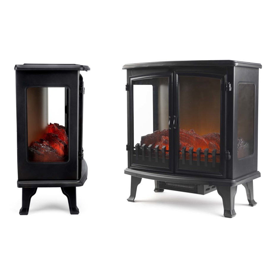Beldray Paguera Glass Sided Free Standing Electric Stove with LED Flame