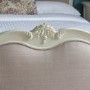 Gallery Chic Vanilla 5' Kingsize Bed With Subtle Grey Linen Upholstery