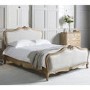 Gallery Chic Weathered 5' Kingsize Bed With Natural Cotton Linen