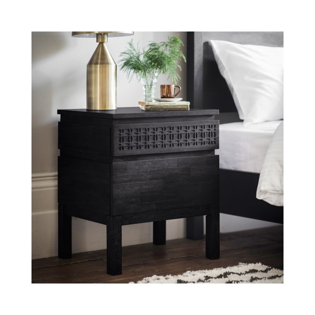 Caspian House Solid 2 Drawer Bedside Table