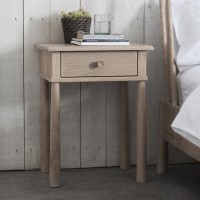 Light Wooden 1 Drawer Bedside Table - Caspian House