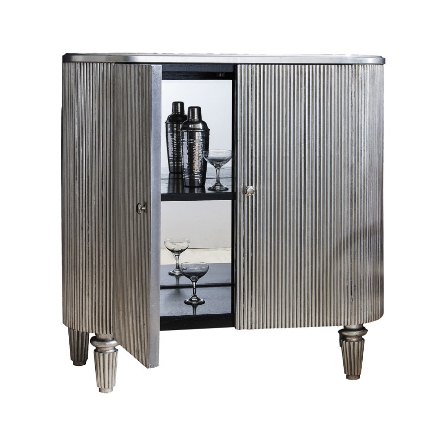 Gallery Jeeves Drinks Cabinet in Silver