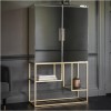 Mirrored Drinks Cabinet with Gold Finish - Caspian House
