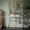 Tall Glass and Gold Open Bookcase - Pippard