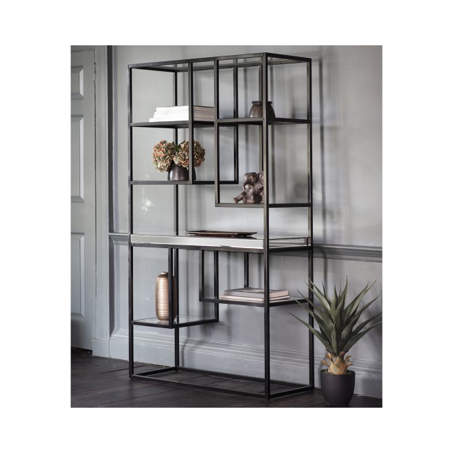 Gallery Pippard Mirrored Open Display Unit Black