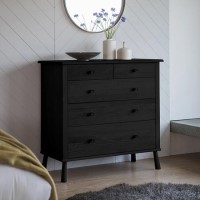 Caspian House Black 5 Drawer Chest