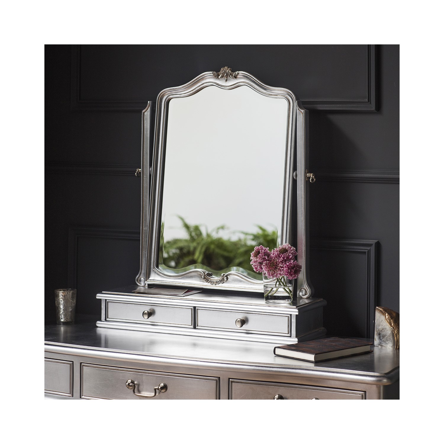 Gallery Chic Silver Dressing Table Mirror Furniture123