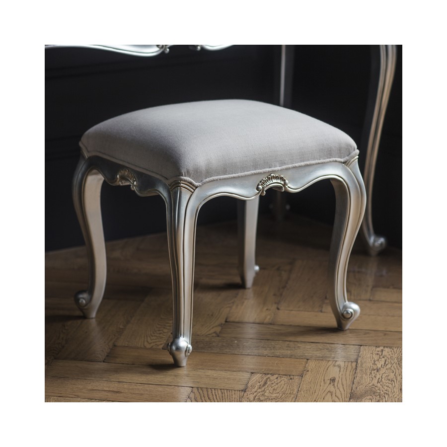 Gallery Chic Silver Dressing Stool