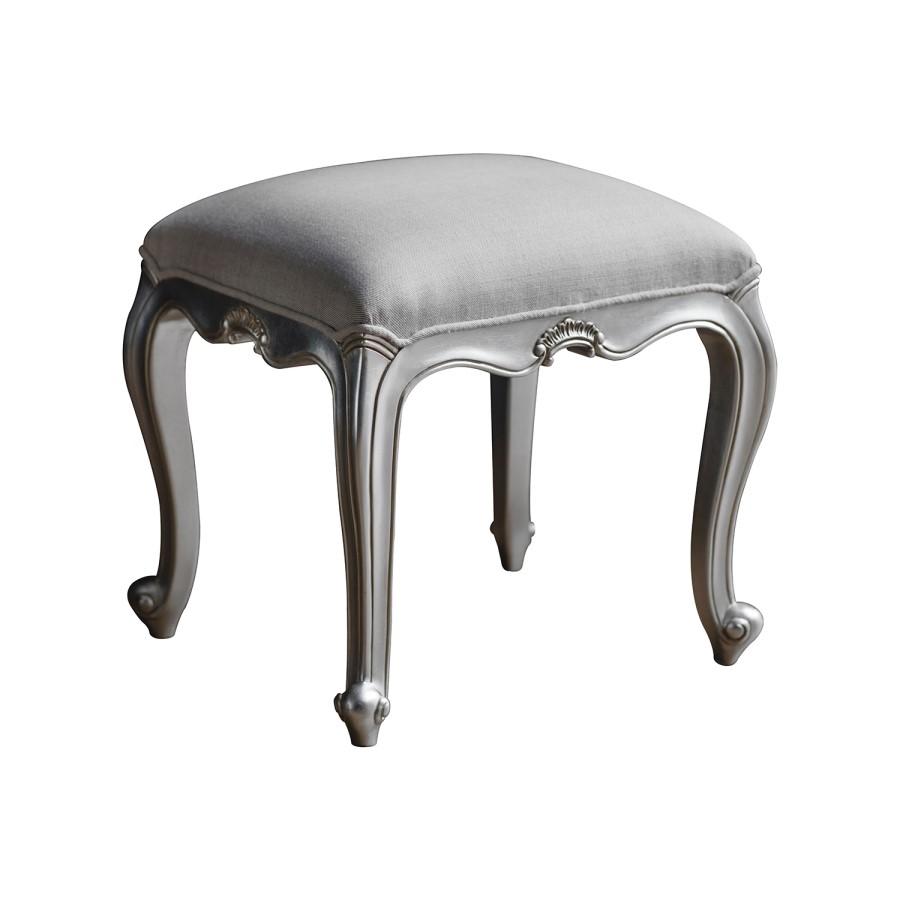 Gallery Chic Silver Dressing Stool