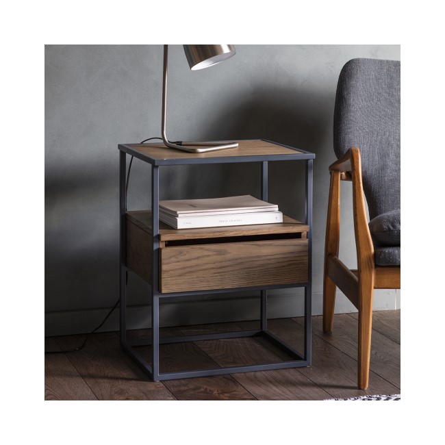 Gallery Balham Smoked Bedside Table