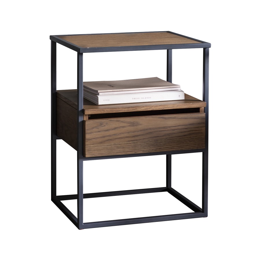 Gallery Balham Smoked Bedside Table