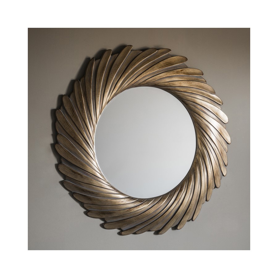 Round Mirror Gold Verdigree - Caspian House 