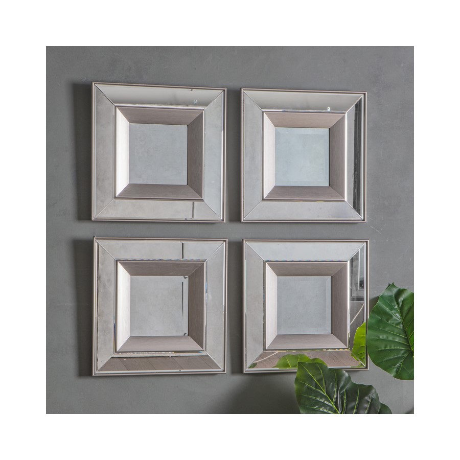Madrid Square Mirror Pack of 4 - Caspian House  